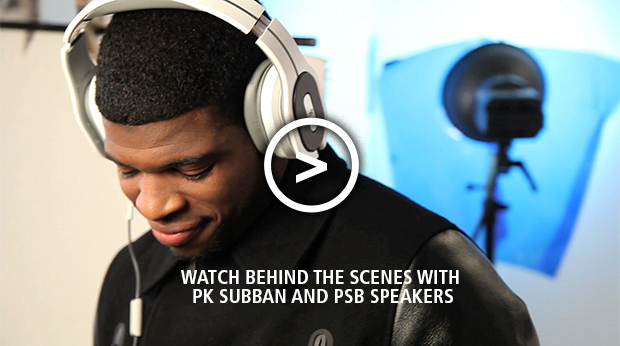 P.K. Subban wearing M4U Headphones