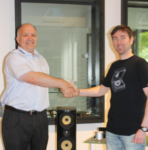 Andreas Kapferer - Receiving his PSB Image T6 Speakers from Robert Ross